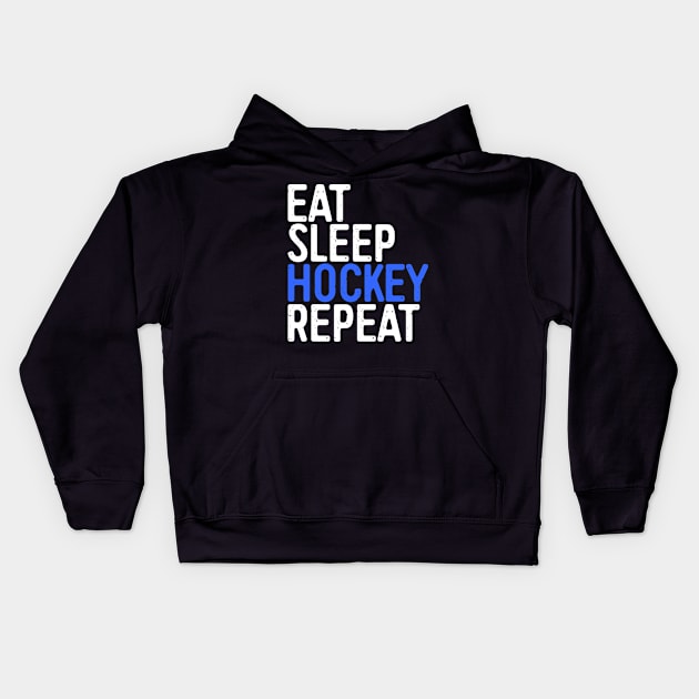 Eat Sleep Hockey Repeat Kids Hoodie by AlfieDreamy 